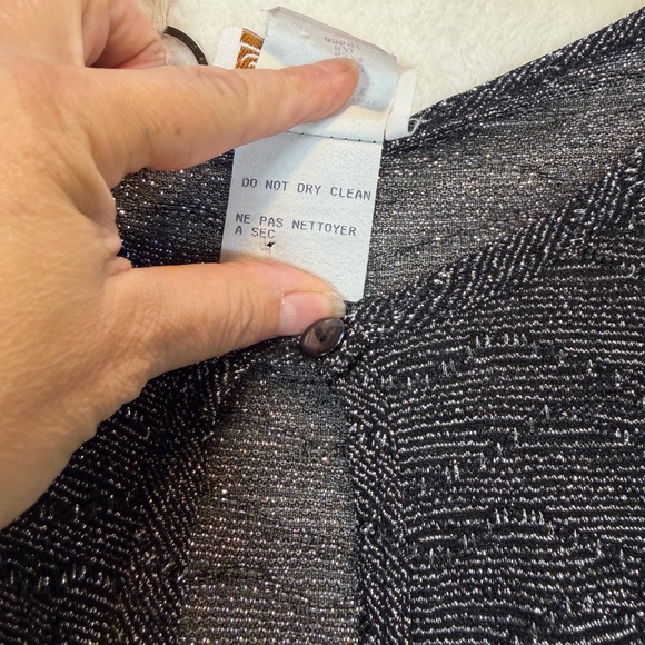 Traditions Cardigan Womens Size Large Black Sparkly Semi Sheer Goth Holiday - Picture 4 of 7